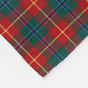 Couverture Polaire Clan vert rouge et forêt Turnbull Tartan Monogramm