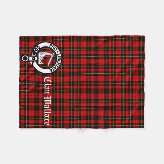 Couverture Polaire Clan Wallace Crest Badge et Tartan (Devant (Horizontal))