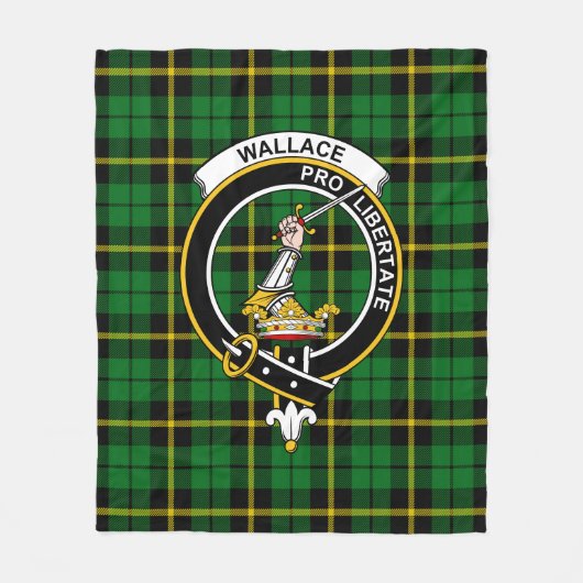 Couverture Polaire Clan Wallace Green Tartan Plaid (Devant)