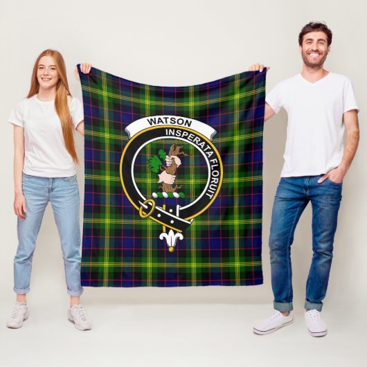 Couverture Polaire Clan Watson Modern Tartan Plaid (En situation)