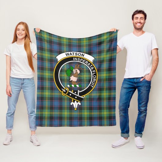 Couverture Polaire Clan Watson Tartan Plaid (En situation)