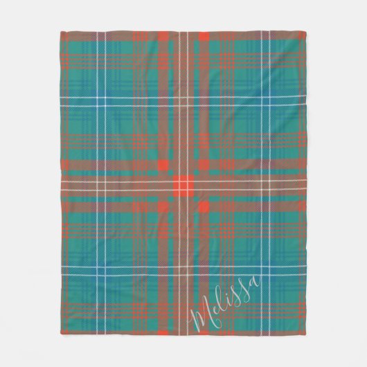Couverture Polaire Clan Wilson Tartan Plaid Motif personnalisé (Devant)