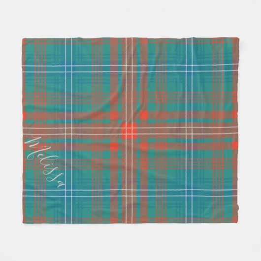 Couverture Polaire Clan Wilson Tartan Plaid Motif personnalisé (Devant (Horizontal))