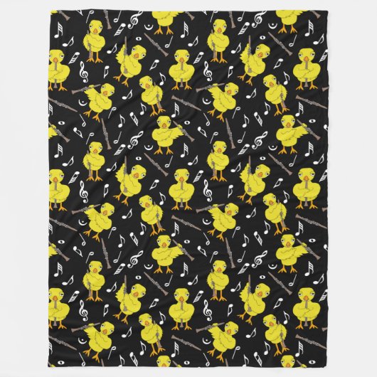 Couverture Polaire Clarinet Chick Clarinets Notes de musique Fleece B (Devant)