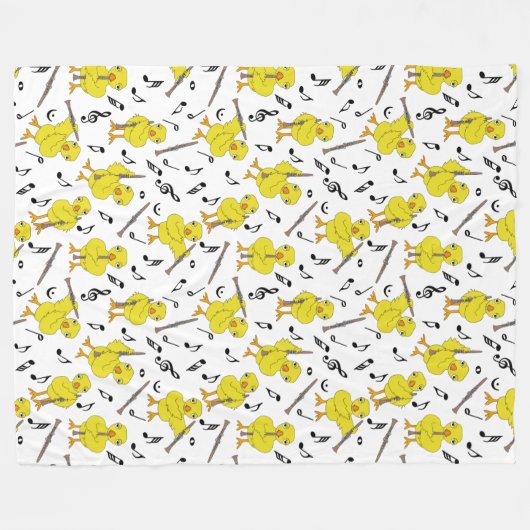 Couverture Polaire Clarinet Chick Clarinets Notes de musique Fleece B (Devant (Horizontal))