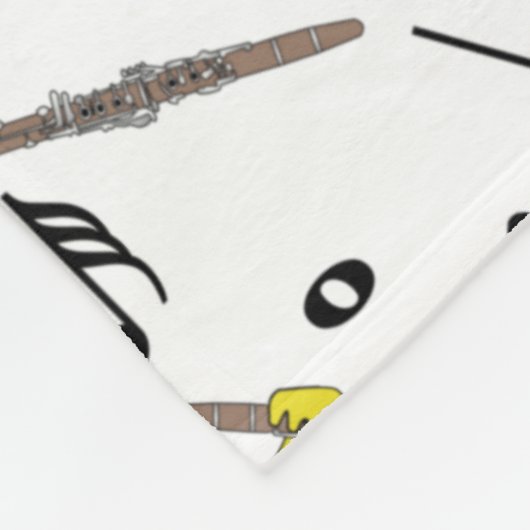 Couverture Polaire Clarinet Chick Clarinets Notes de musique Fleece B (Coin)