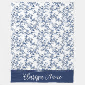 Couverture Polaire Clarissa Anne Dainty Navy et White Toile (Devant)