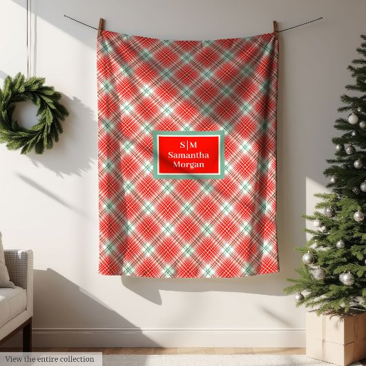 Couverture Polaire Classic Christmas Blanket Chic Monogram Style