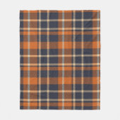 Couverture Polaire Classic Cosy Automne bleu et orange plaid (Devant)