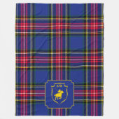 Couverture Polaire Classic Monogrammed Polo Equestrian Tartan Plaid  (Devant)