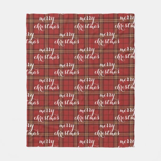 Couverture Polaire Classic Plaid Merry Christmas Festive -  (Devant)