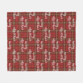 Couverture Polaire Classic Plaid Merry Christmas Festive -  (Devant (Horizontal))