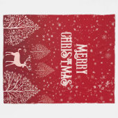 Couverture Polaire Classic Red Merry Christmas Winter (Devant (Horizontal))