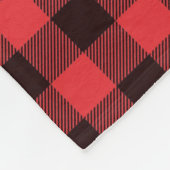 Couverture Polaire Classic Rouge & Buffle Noir Plaid Vérifié (Coin)