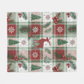 Couverture Polaire Classic Vintage Christmas Plaid & Holly Pattern (Devant (Horizontal))