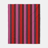 Couverture Polaire Classique design à rayures verticales rouge noir e (Devant)