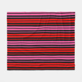 Couverture Polaire Classique design à rayures verticales rouge noir e (Devant (Horizontal))