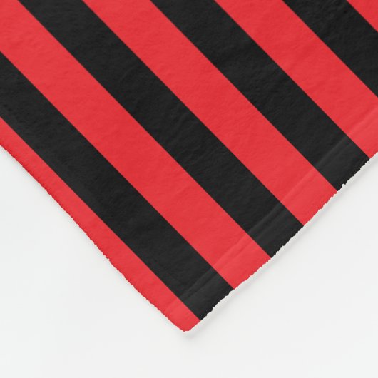 Couverture Polaire Classique mignon moderne noir et rouge rayé (Coin)