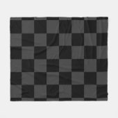 Couverture Polaire Classique Moderne Noir & Damier Noir Fumé (Devant (Horizontal))