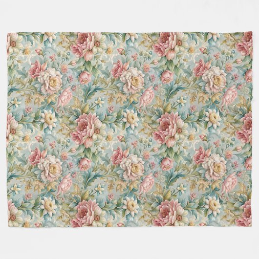 Couverture Polaire Classique Rococo Design botanique complexe (Devant (Horizontal))