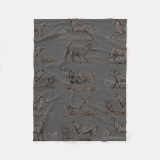 Couverture Polaire Classique Unicorne Antique Mythique Magie Créature (Devant)