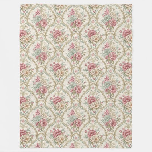 Couverture Polaire Classique Victorienne Damas Chaleureuse Atmosphère (Devant)