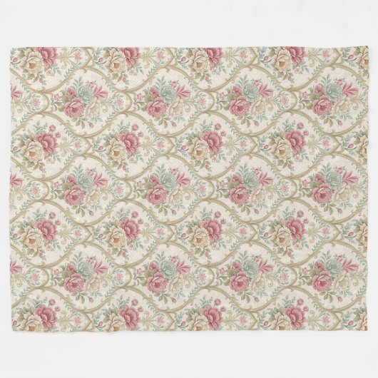 Couverture Polaire Classique Victorienne Damas Chaleureuse Atmosphère (Devant (Horizontal))