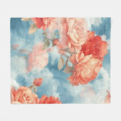 Couverture Polaire Classiques - Roses roses angéliques et rouges en c (Devant (Horizontal))