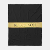 Couverture Polaire Classy Faux Gold Stripe & Black Arrière - plan ou  (Devant)