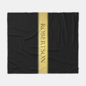 Couverture Polaire Classy Faux Gold Stripe & Black Arrière - plan ou  (Devant (Horizontal))