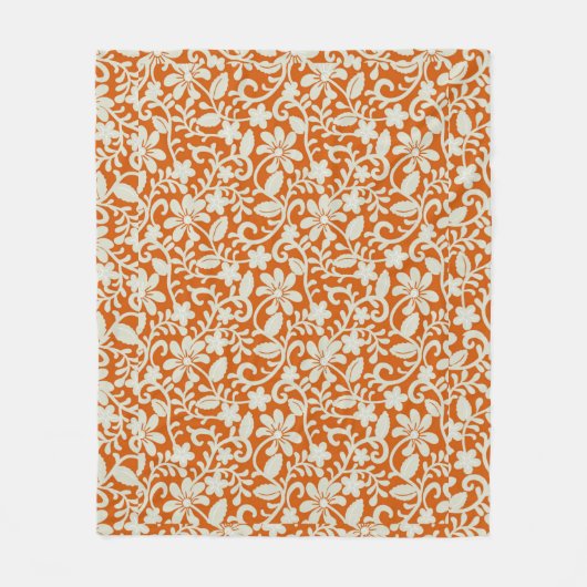 Couverture Polaire Classy Floral Damask Burnt Orange Motif (Devant)