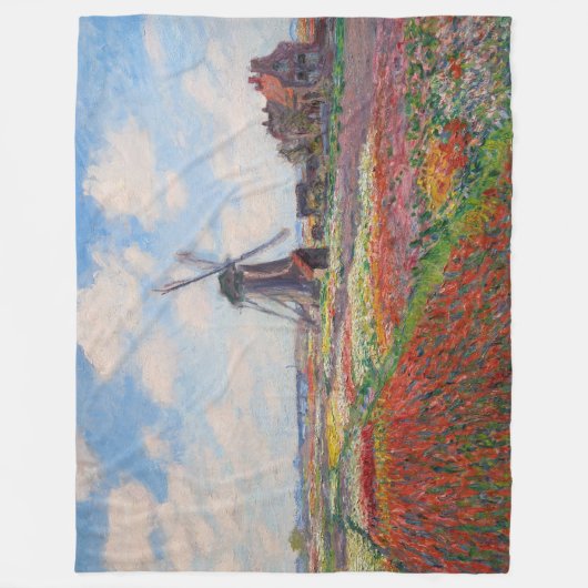 Couverture Polaire Claude Monet - Champ de Tulipes en Hollande (Devant)