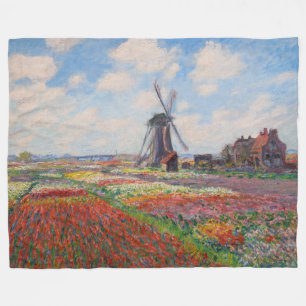 Couverture Polaire Claude Monet - Champ de Tulipes en Hollande