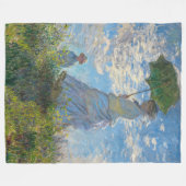 Couverture Polaire Claude Monet - La Promenade, Femme avec un Parasol (Devant (Horizontal))