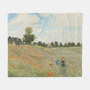 Couverture Polaire Claude Monet Le Champ de coquelicots près d'Argent