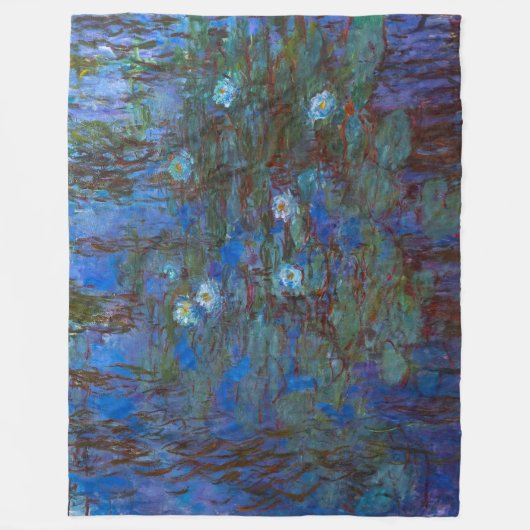 Couverture Polaire Claude Monet - Lys d'Eau Bleue (Devant)