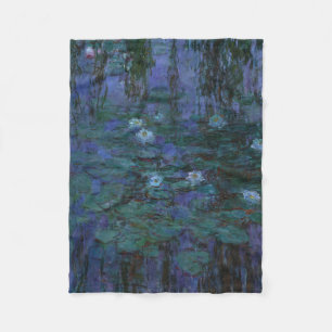 Couverture Polaire Claude Monet - nénuphars bleus