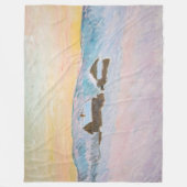 Couverture Polaire Claude Monet - Norvège Paysage, Maisons Bleues (Devant)