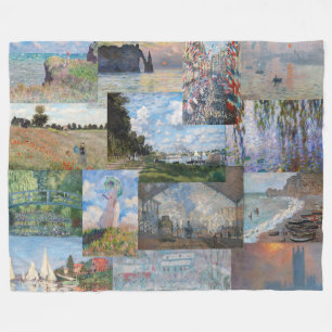 Couverture Polaire Claude Monet - Patchwork de chefs-d'oeuvre