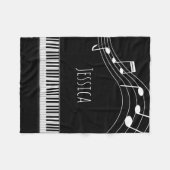 Couverture Polaire Clavier de piano et notes musicales (Devant (Horizontal))