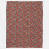 Couverture Polaire Clé ancienne Steampunk victorienne avec coquelicot (Devant)