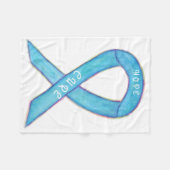 Couverture Polaire Clé Bleu Sensibilisation Ruban Espoir Cure Blanche (Devant (Horizontal))