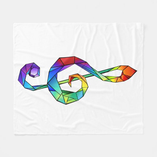 Couverture Polaire Clé de musique arc-en-ciel (Devant (Horizontal))