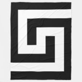 Couverture Polaire Clé grecque moderne noir blanc Accent (Devant)