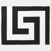Couverture Polaire Clé grecque moderne noir blanc Accent (Devant (Horizontal))
