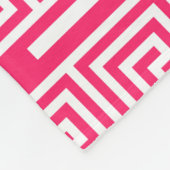 Couverture Polaire Clé grecque rose blanc Fret Motif design (Coin)