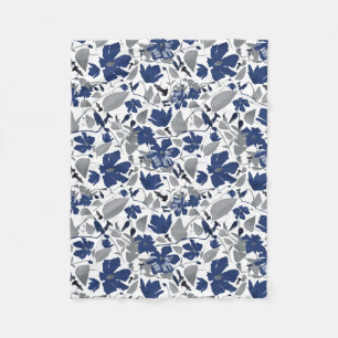 Couverture Polaire Clematis Elegant Vin Bleu Gris