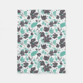 Couverture Polaire Clematis Flore Motif Chocolat Mint (Devant)