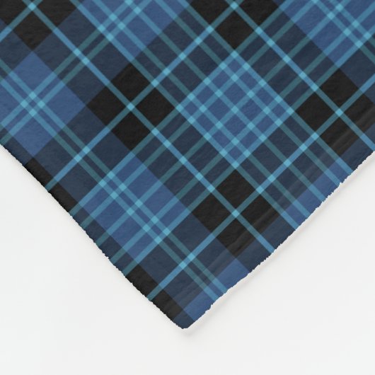 Couverture Polaire Clergé écossais bleu et noir Tartan (Coin)