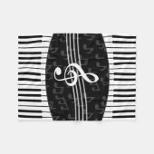 Couverture Polaire Clés élégantes de clef et de piano de note (Devant (Horizontal))